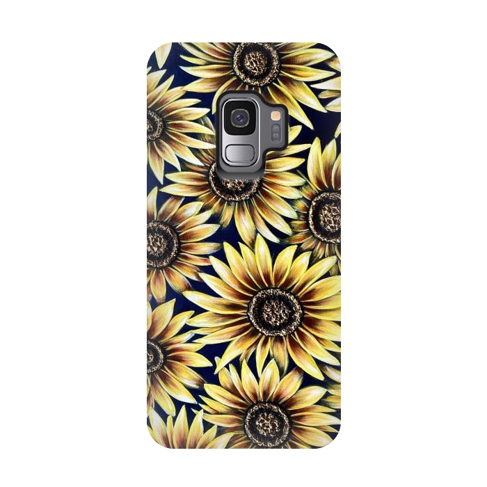 Galaxy S9 StrongFit Sunflowers by Denise Cassidy Wood