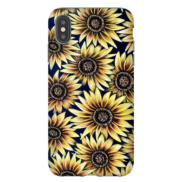 iPhone Xs Max StrongFit Sunflowers by Denise Cassidy Wood