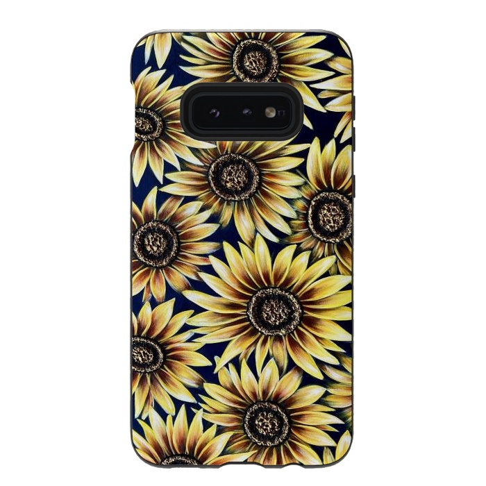 Galaxy S10e StrongFit Sunflowers by Denise Cassidy Wood