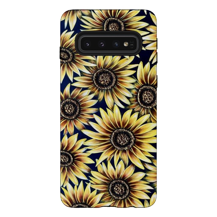 Galaxy S10 StrongFit Sunflowers by Denise Cassidy Wood