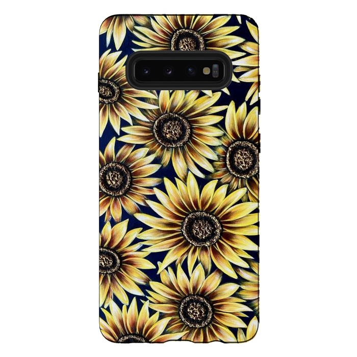 Galaxy S10 plus StrongFit Sunflowers by Denise Cassidy Wood