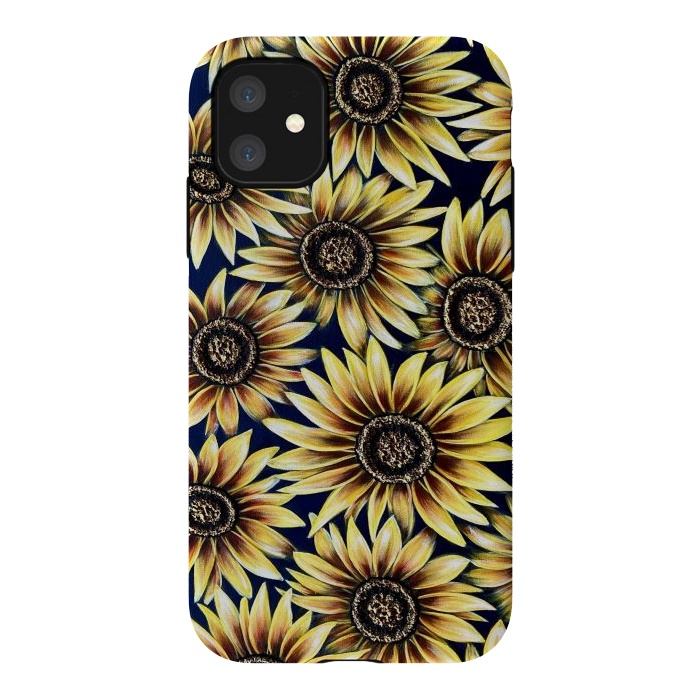 iPhone 11 StrongFit Sunflowers by Denise Cassidy Wood