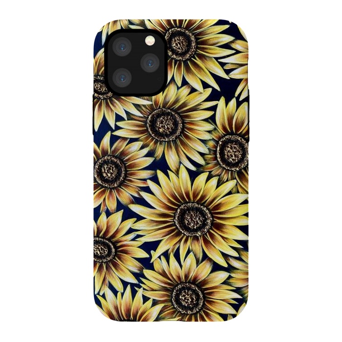 iPhone 11 Pro StrongFit Sunflowers by Denise Cassidy Wood