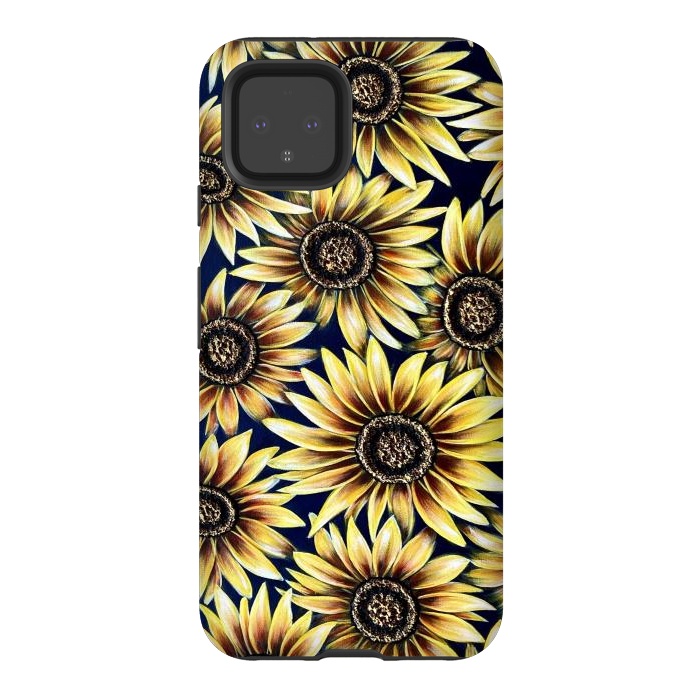 Pixel 4 StrongFit Sunflowers by Denise Cassidy Wood