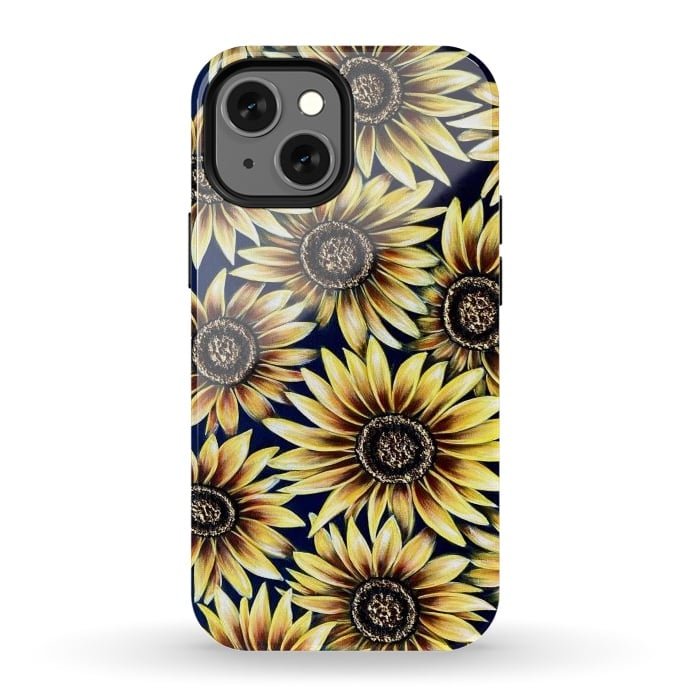 iPhone 12 mini StrongFit Sunflowers by Denise Cassidy Wood
