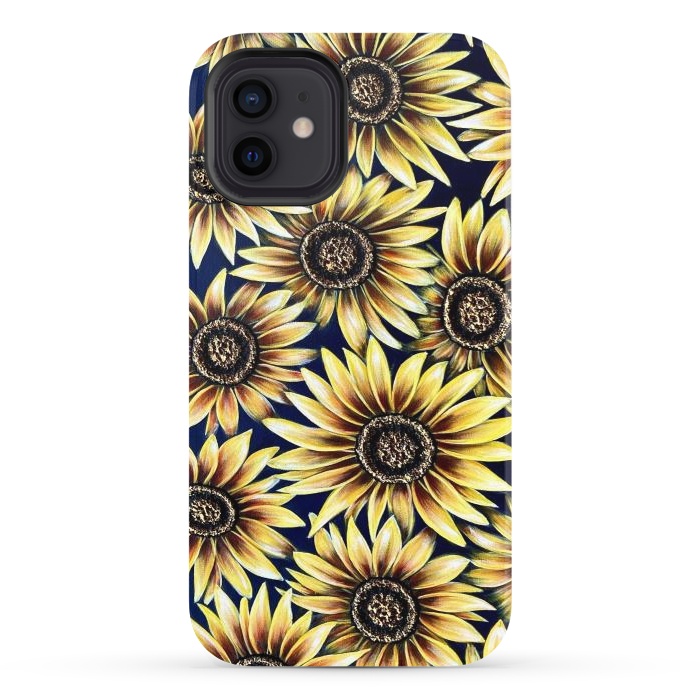 iPhone 12 StrongFit Sunflowers by Denise Cassidy Wood