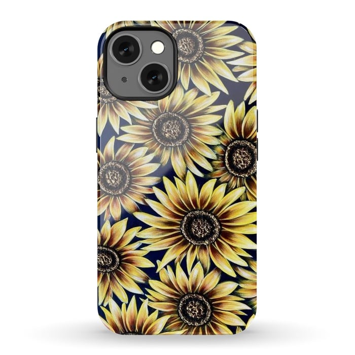 iPhone 13 StrongFit Sunflowers by Denise Cassidy Wood