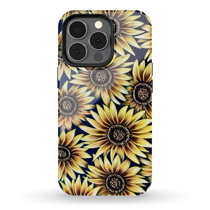 iPhone 13 pro StrongFit Sunflowers by Denise Cassidy Wood