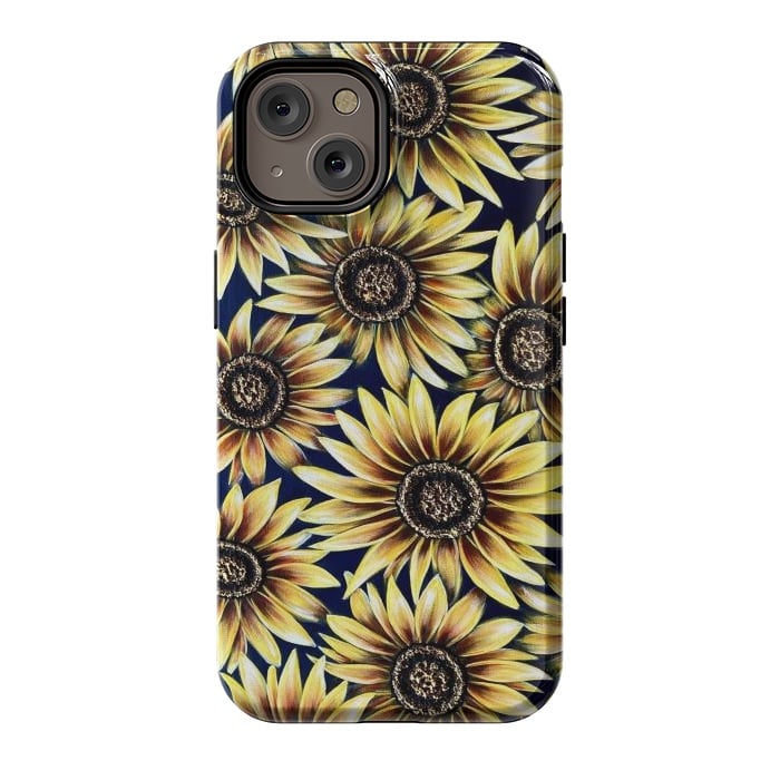 iPhone 14 StrongFit Sunflowers by Denise Cassidy Wood