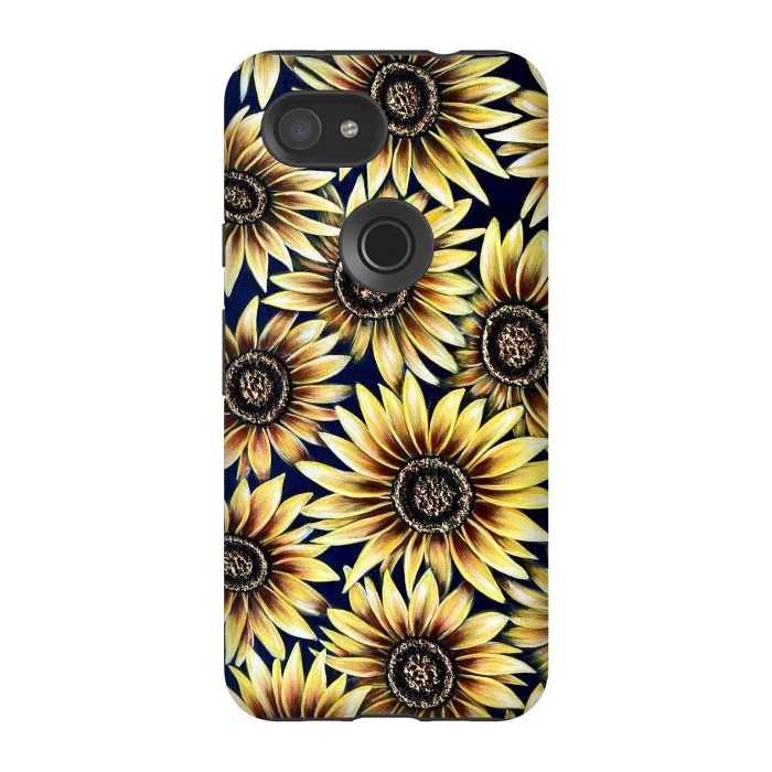 Pixel 3A StrongFit Sunflowers by Denise Cassidy Wood