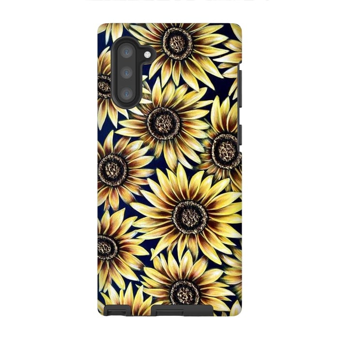 Galaxy Note 10 StrongFit Sunflowers by Denise Cassidy Wood