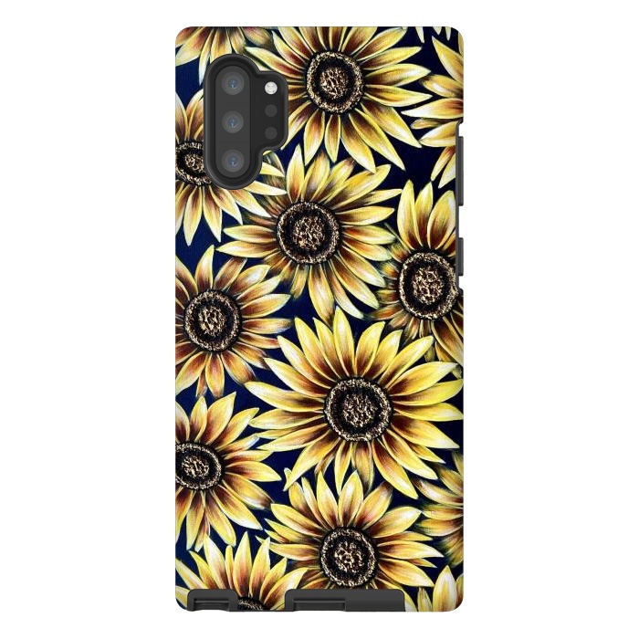 Galaxy Note 10 plus StrongFit Sunflowers by Denise Cassidy Wood