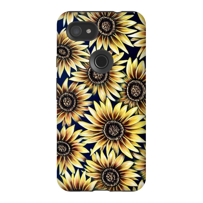 Pixel 3AXL StrongFit Sunflowers by Denise Cassidy Wood