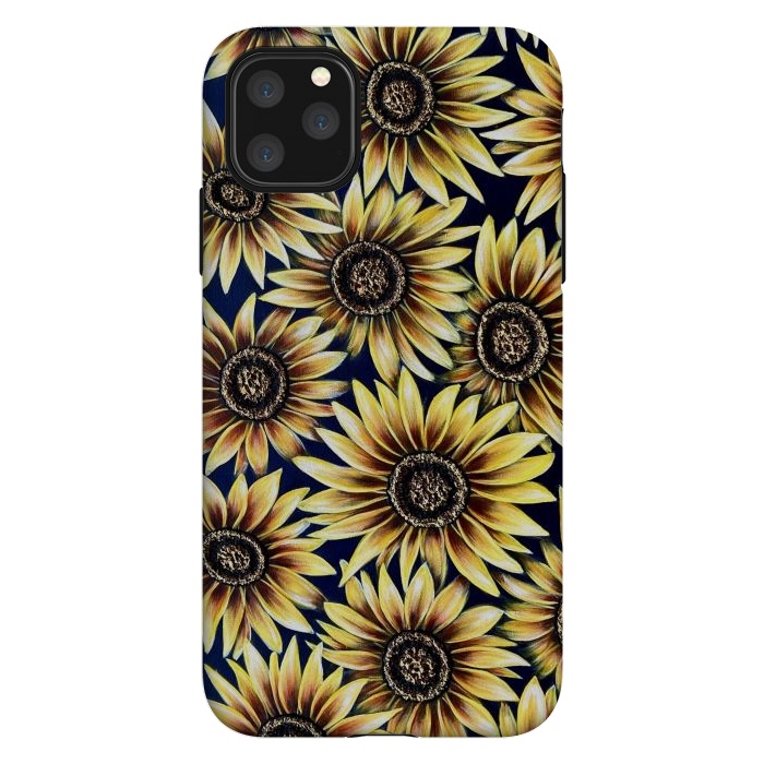 iPhone 11 Pro Max StrongFit Sunflowers by Denise Cassidy Wood
