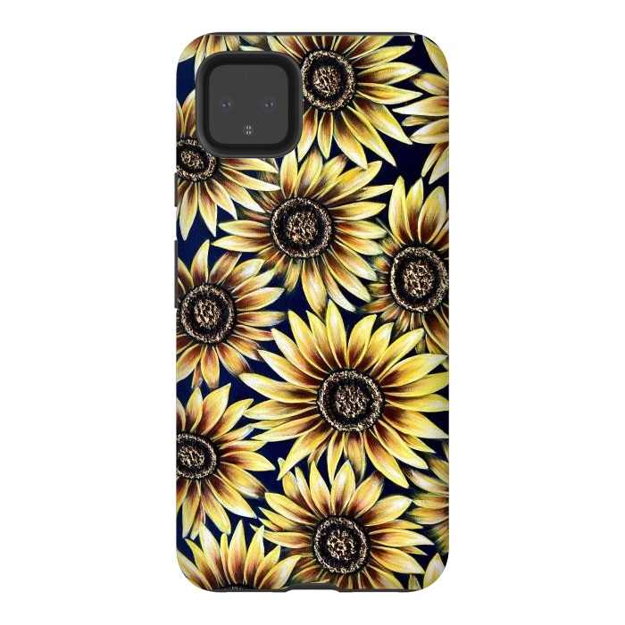 Pixel 4XL StrongFit Sunflowers by Denise Cassidy Wood