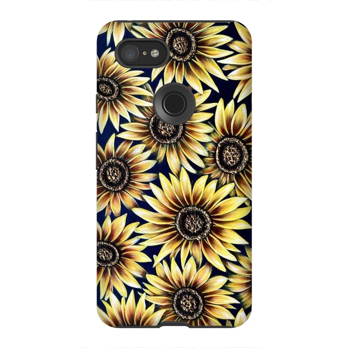 Pixel 3XL StrongFit Sunflowers by Denise Cassidy Wood