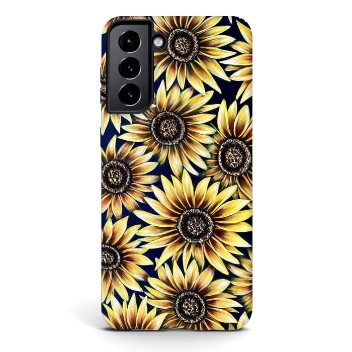 Galaxy S21 StrongFit Sunflowers by Denise Cassidy Wood