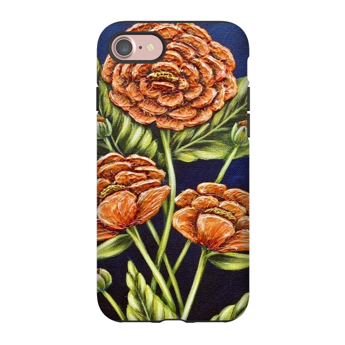 iPhone 7 StrongFit Orange Peonies by Denise Cassidy Wood