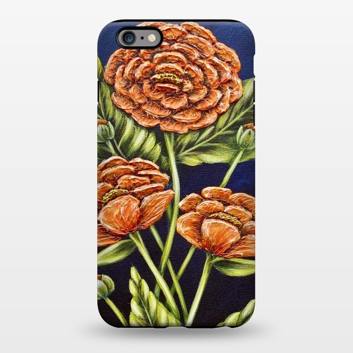 iPhone 6/6s plus StrongFit Orange Peonies by Denise Cassidy Wood