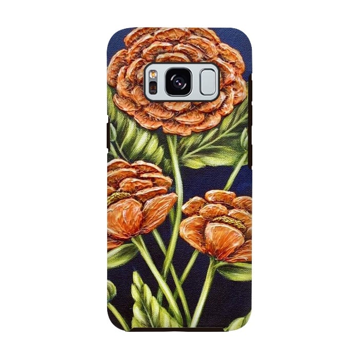 Galaxy S8 StrongFit Orange Peonies by Denise Cassidy Wood