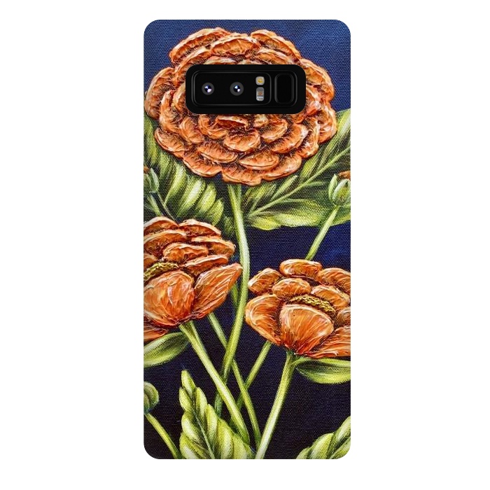 Galaxy Note 8 StrongFit Orange Peonies by Denise Cassidy Wood