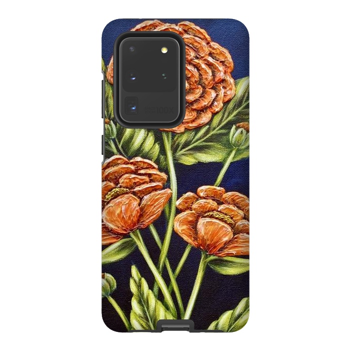 Galaxy S20 Ultra StrongFit Orange Peonies by Denise Cassidy Wood