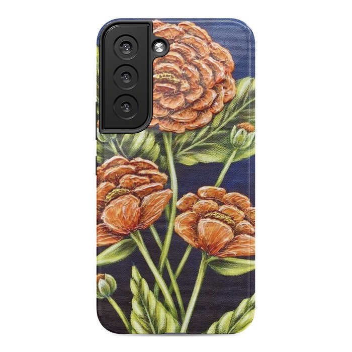 Galaxy S22 StrongFit Orange Peonies by Denise Cassidy Wood