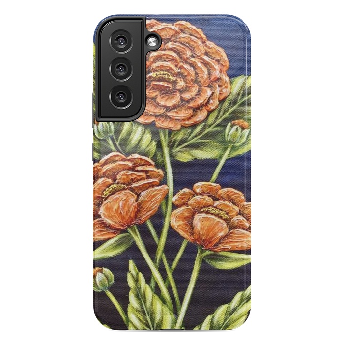 Galaxy S22 plus StrongFit Orange Peonies by Denise Cassidy Wood