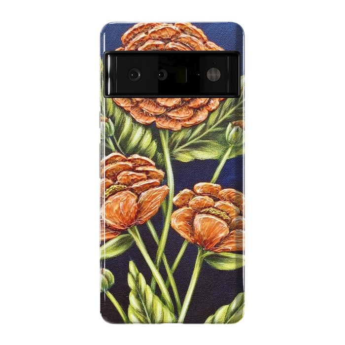 Pixel 6 Pro StrongFit Orange Peonies by Denise Cassidy Wood