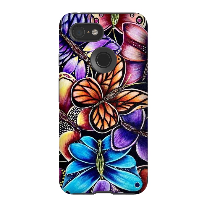 Pixel 3 StrongFit Butterflies by Denise Cassidy Wood