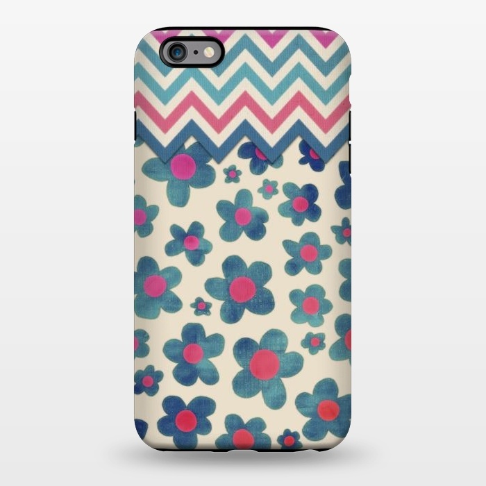 iPhone 6/6s plus StrongFit Happy Teal Vintage Daisies on Cream by Micklyn Le Feuvre