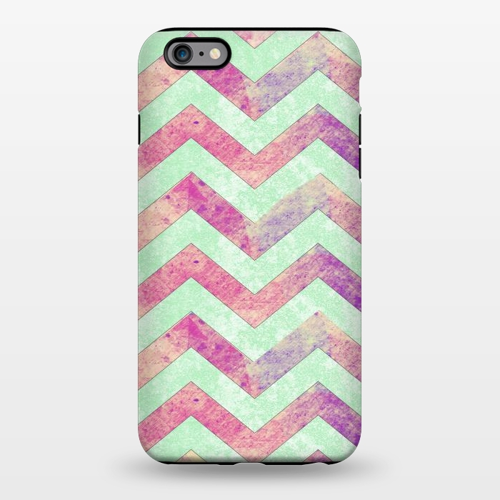 iPhone 6/6s plus StrongFit Mint Pink Watercolor Chevron by Girly Trend