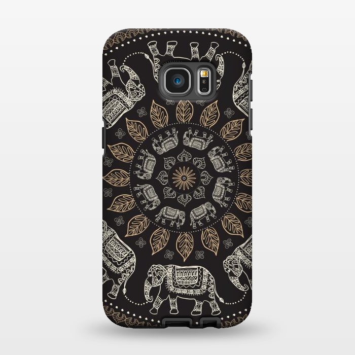 Galaxy S7 EDGE StrongFit Elephant mandalas by Laura Grant