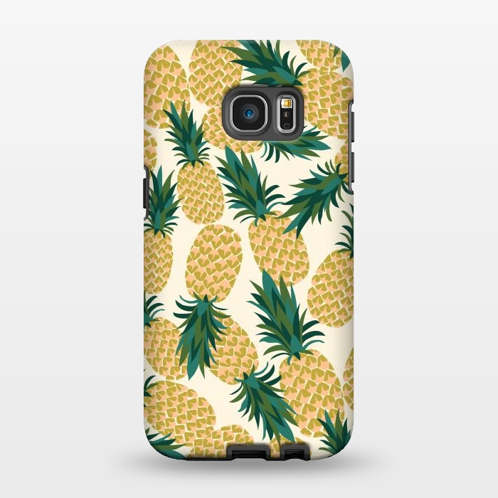 Galaxy S7 EDGE StrongFit Pineapples by Laura Grant