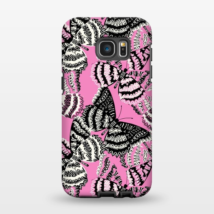 Galaxy S7 EDGE StrongFit Tribal butterfly by Laura Grant