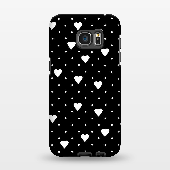 Galaxy S7 EDGE StrongFit Pin Point Hearts White by Project M