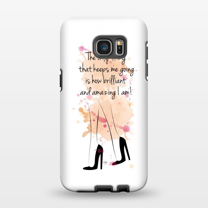 Galaxy S7 EDGE StrongFit I am amazing Quote by Martina