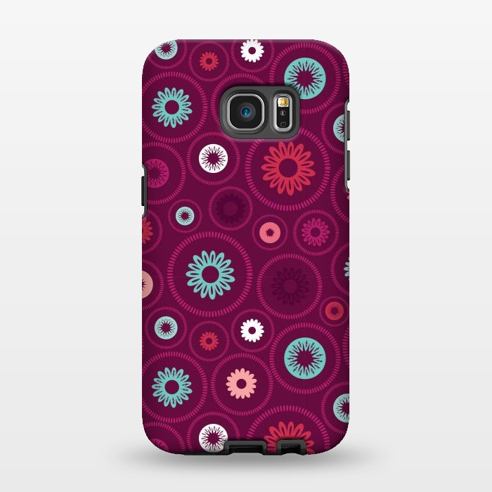 Galaxy S7 EDGE StrongFit FloralCogs by Rosie Simons