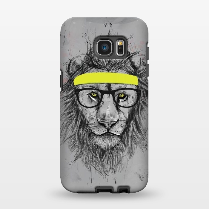 Galaxy S7 EDGE StrongFit Hipster Lion by Balazs Solti