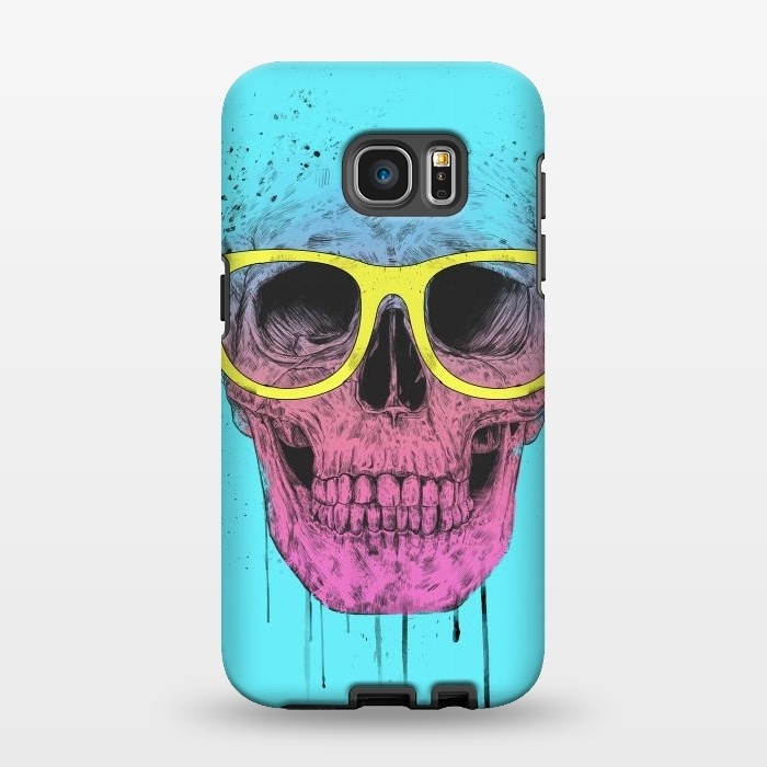 Galaxy S7 EDGE StrongFit Pop Art Skull With Glasses by Balazs Solti