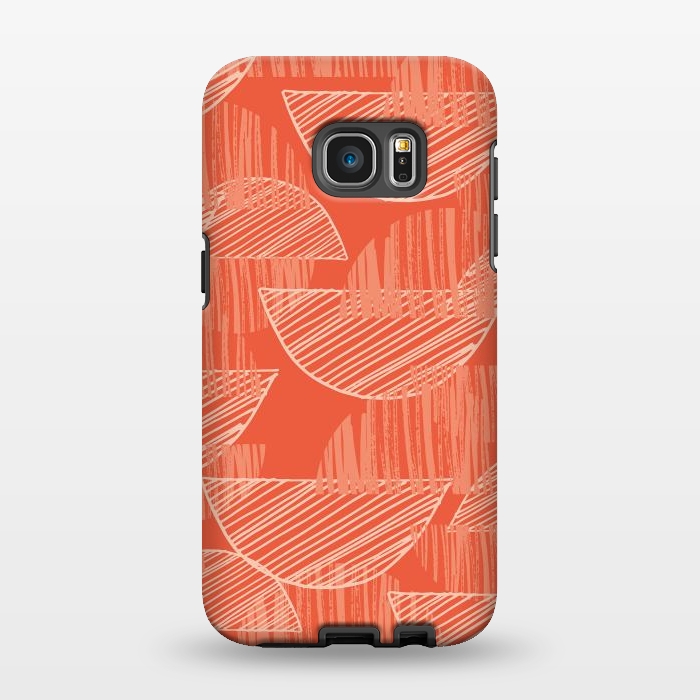 Galaxy S7 EDGE StrongFit Orange Arcs by Rachael Taylor