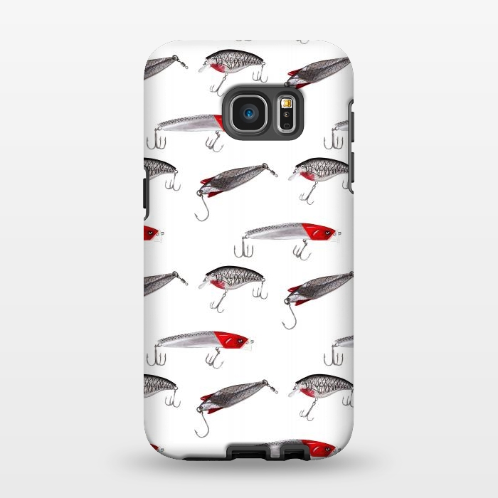 Galaxy S7 EDGE StrongFit Red & Silver lures by Trinity Mitchell Art
