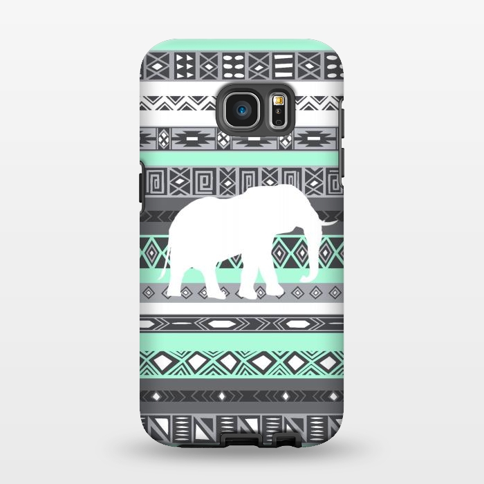 Galaxy S7 EDGE StrongFit Tiffany Elephant Aztec by Rex lambo