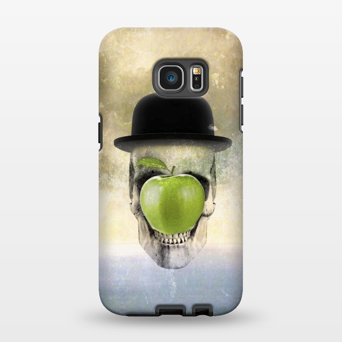 Galaxy S7 EDGE StrongFit Magritte Skull by Sebastian Parra