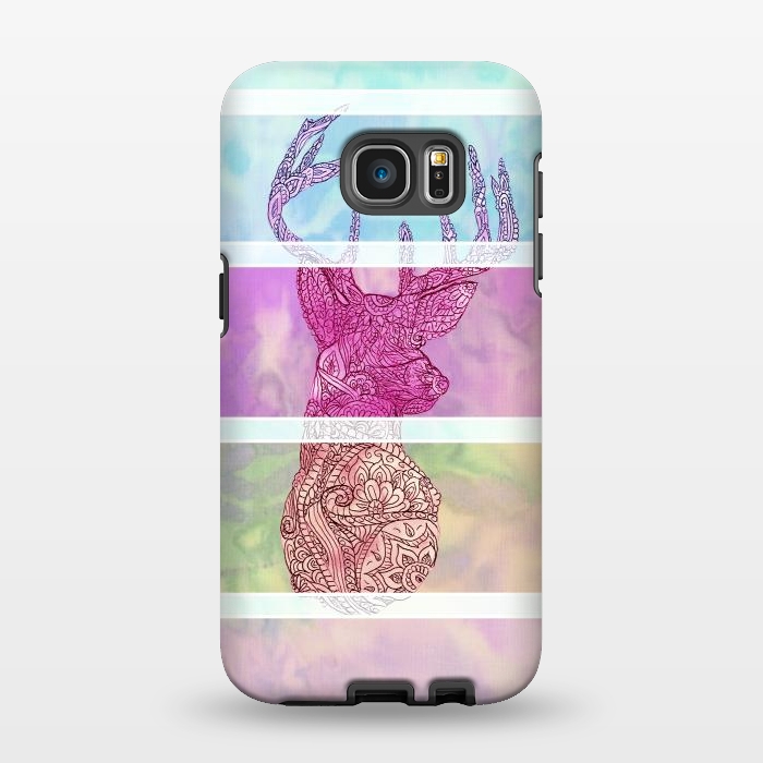 Galaxy S7 EDGE StrongFit Deer Vintage Stripes Paisley Photo by Girly Trend