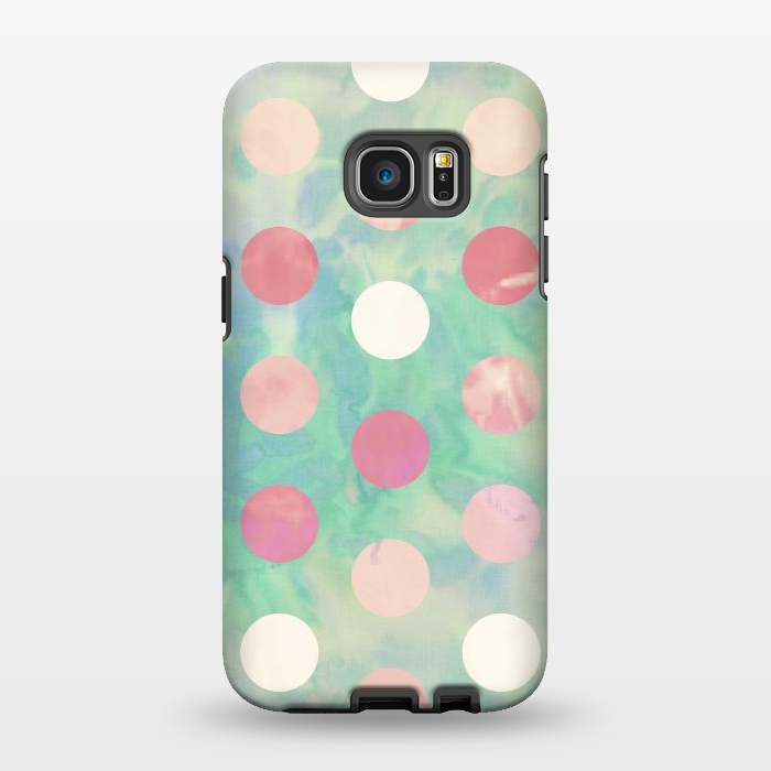 Galaxy S7 EDGE StrongFit Polka Dots Watercolor Front by Girly Trend