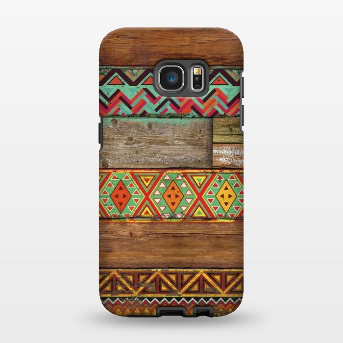 Galaxy S7 EDGE StrongFit INDIAN WOOD by Diego Tirigall