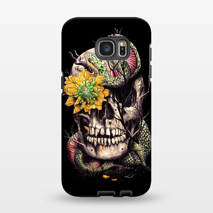Galaxy S7 EDGE StrongFit Snake and Skull by Nicebleed