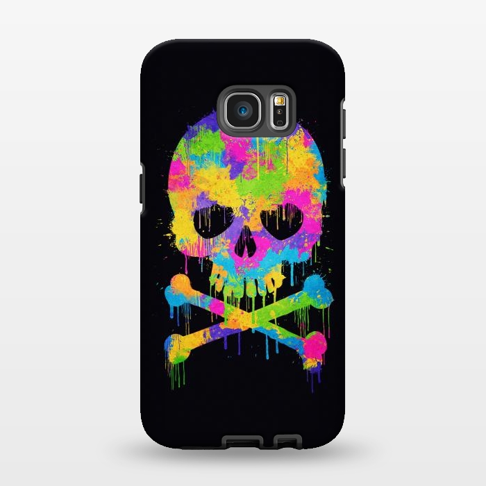 Galaxy S7 EDGE StrongFit Grafitti Watercolor Skull by Philipp Rietz