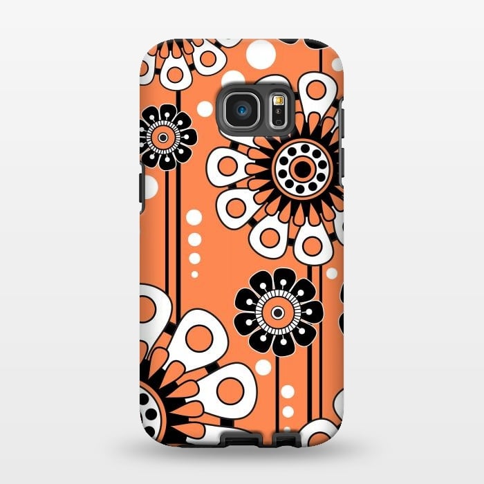 Galaxy S7 EDGE StrongFit Orange Flowers by Shelly Bremmer